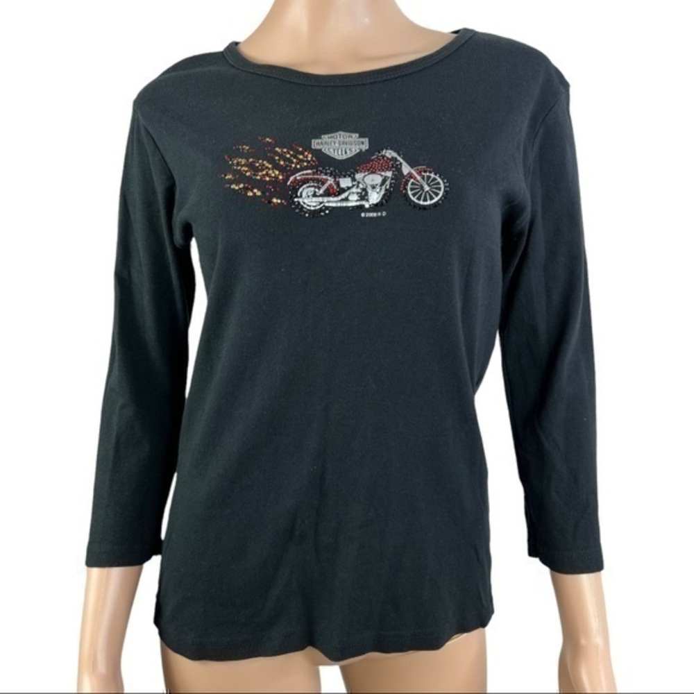 Harley Davidson Women Motorcycle Shirt State LA Sz L